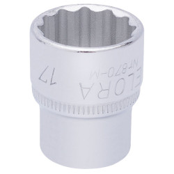 Elora 25937 17mm 3/8&quot; Square Drive Bi-hexagon Socket