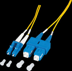 O0360.0,5-1.2 duplex jumper LC-SC, 9/125µ, OS2, yellow, 0,5m