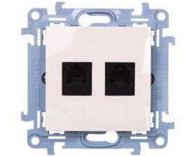 Simon 10 Gniazdo telefoniczne podwójne RJ12 kremowy CT2.01/41