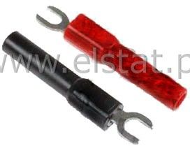 Adapter wtyk widełki / 4mm gniazdo 26.451.1 czerwo