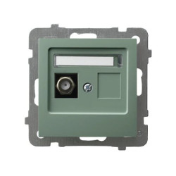 AS Gniazdo antenowe typu F pojedyncze zielony mat GPA-1GF/m/84