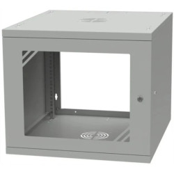 Szafa wisząca RACK 19 9U 600mm drzwi szklane szara BASIC