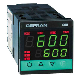 Regulator temperatury PID panelowy Gefran Uz: 100 V AC, 240 V AC wyjście Analogowe, przekaźnik 3-wyjściowy 48 x 48