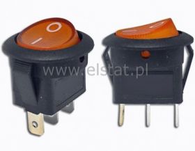 Przeł. kołys. podśw. 230V okrągły ( żółty )3p