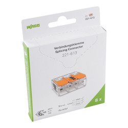 Złącze splatane 221 Połączenie przewodów minimalny rozmiar 20 AWG WAGO Izolowane Przezroczysty długość 21.1mm 10 AWG