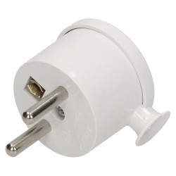 Wtyczka kątowa 2P+Z MINI. biała WT-15/BIAŁY