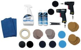 Zestaw polerski, 1 pudełko z 6 tarczami szlifierskimi ziarnistymi, 1 pudełko z 50 tarczami szlifierskimi ziarnistymi