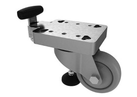 Koło samonastawne średnica kabla 80mm Kołnierz z 4 otworami RS PRO 250kg wysokość całkowita 125mm