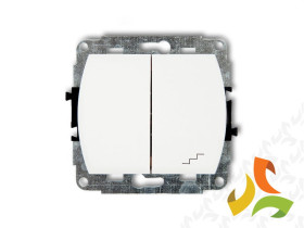 TREND Wyłącznik pojedynczy ze schodowym podświetlany (wspólne zasilanie) biały WP-10L.1 KARLIK