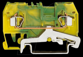 280-907 2-conductor feed-through terminal, green/yellow