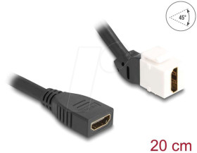 90322 Keystone module, HDMI socket / socket 45°, 20 cm, black