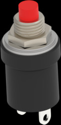 Pushbutton, 1 pole, red, unlit , 3 A/125 VAC, 6.35 mm, 1825516-2