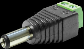 65396 DC 2.1 x 5.5 mm plug > 2-pin terminal block