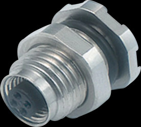 09 3112 81 04 Flange socket M5, series 707, 4-pin, unshielded, Screwable, IP67