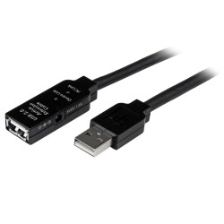 Kabel USB Złącze A USB A Złącze B USB A dł. 20m Przewód przedłużający USB USB 2.0 kolor: Czarny