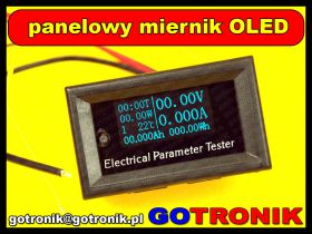 33V/3A Panelowy miernik napięcia, prądu, mocy, temperatury, czasu, energii, pojemności naładowania