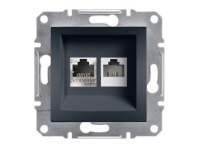 ASFORA Gniazdo telefoniczno-komputerowe RJ11/RJ45 kat.5e antracyt EPH4900171 SCHNEIDER ELECTRIC