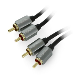 Przewód Kruger&Matz 2xRCA - 2xRCA czarny - 3m