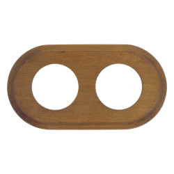 Ramka podwójna owalna ciemne drewno Ceramic Loft