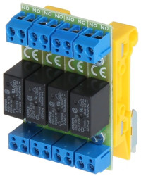 Moduł przekaźnikowy zwierny 4 wyjścia 24-45VDC 5(max), 30VDC/50VAC (max) wyjście 4xNO na szynę DIN PK4-24-ZD