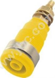 SEB 2600 G M4 GE Gniazdo bezp. 4mm, przyłącze M4+lutowane, 32A, żółty, Hirschmann, 972354103, SEB2600GGE