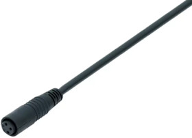 Sensor actuator cable, M8-cable socket, straight to open end, 3 pole, 2 m, PVC, black, 2 A, 79 3410 02 03