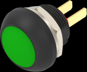 Pushbutton, 1 pole, green, unlit , 0.12 A/125 VAC, 0.2 A/50 VDC, 13.6 mm, IP68, 1-2329360-4