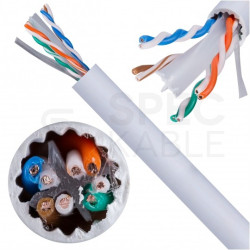 Kabel sieciowy U/UTP kat.6A skrętka 4x2x0,57mm wewnętrzny B2ca bezhalogenowy LSOH szary Alantec