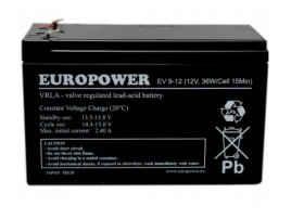 Akumulator VRLA AGM 12V 9Ah (żywotność 6-9lat) EV9-12T1