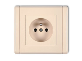 FLEXI Gniazdo pojedyncze z uziemieniem (bez przesłon torów prądowych) beżowy 1FGP-1z KARLIK