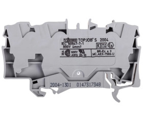 Złączka szynowa 3-przewodowa 4mm2 szara 2004-1301 TOPJOBS