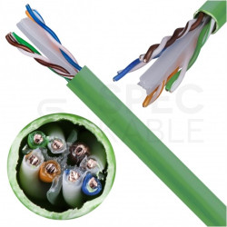 Kabel sieciowy U/UTP kat.6 skrętka 4x2x0,51mm wewnętrzny Dca bezhalogenowy LSOH zielony Corning