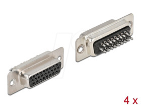 66717 D-Sub HD 26 Pin Buchse Metall, Lötversion, 4 Stück