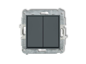 MINI Wyłącznik schodowy podwójny (dwa klawisze bez piktogramów) grafitowy mat 28MWP-33.1 KARLIK