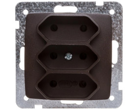 KARO Gniazdo potrójne b/u 2.5A EURO czekoladowy metalik GP-3S/m/40