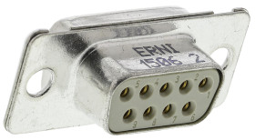 Złącze D-Sub 9-pinowe Żeński Kątowe Montaż na panelu raster 2.77mm Złoto