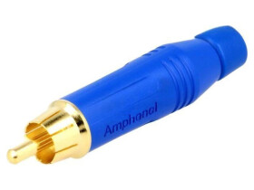 Złącze RCA, męskie, wtyk, proste, złocony ACPR-BLU