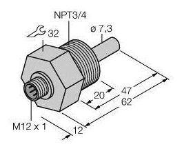 Turck 6871304 Czujnik zanurzeniowy FCS-N3/4A4-NA-H1141, 1 szt.