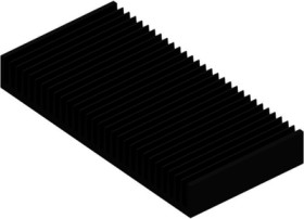 Extruded heatsink, (L x W x H) 150 x 300 x 40 mm, 0.59 to 0.3 K/W, black anodized, 10021356