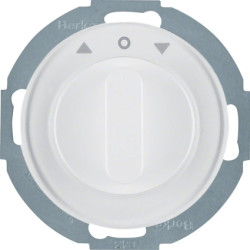 R.classic Łącznik żaluzjowy obrotowy z elementem centralnym i pokrętłem, 2-biegunowy, biały, połysk 38122189