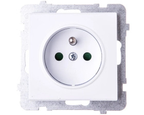 SONATA Gniazdo pojedyncze z/u z przesłonami białe GP-1RZP/m/00