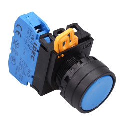 YW1B-A1E10S Blue 22mm Maintained Push Button Switch NO IP65 IDEC