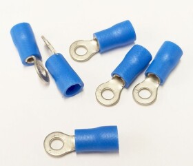 Konektor izolowany oczkowy niebieski 3,2mm