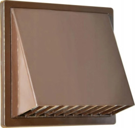 Kratka wentylacyjna z okapem Fi 125 brązowa