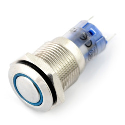 Przełącznik ON-OFF monostabilny - 3A/220V - płaski - niebieski + rezystor