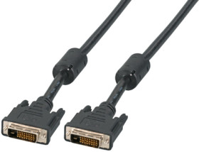 Connection cable, 2 m, black, DVI-D Dual Link (24+1) plug, straight to DVI-D Dual Link (24+1) plug, straight, K5434IND.2