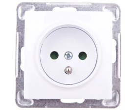 IMPRESJA Gniazdo pojedyncze z/u z przesłonami białe GP-1YZP/m/00