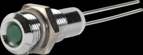 19000001 LED, wired, 3 mm, green, indoor/outdoor reflex, Ø8.5 mm, 8 mcd