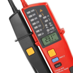 Wskaźnik napięcia oraz kolejności faz z wyświetlaczem LCD UNI-T UT18E