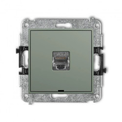 MINI Mechanizm gniazda komputerowego pojedynczego 1xRJ45, kat. 6, ekranowany, 8-stykowy, bez pola opisowego szałwiowy 61MGKBO-5
